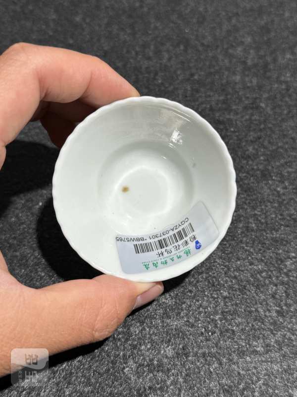 民国 粉彩喜上眉梢图花口杯六只一组 - 图31